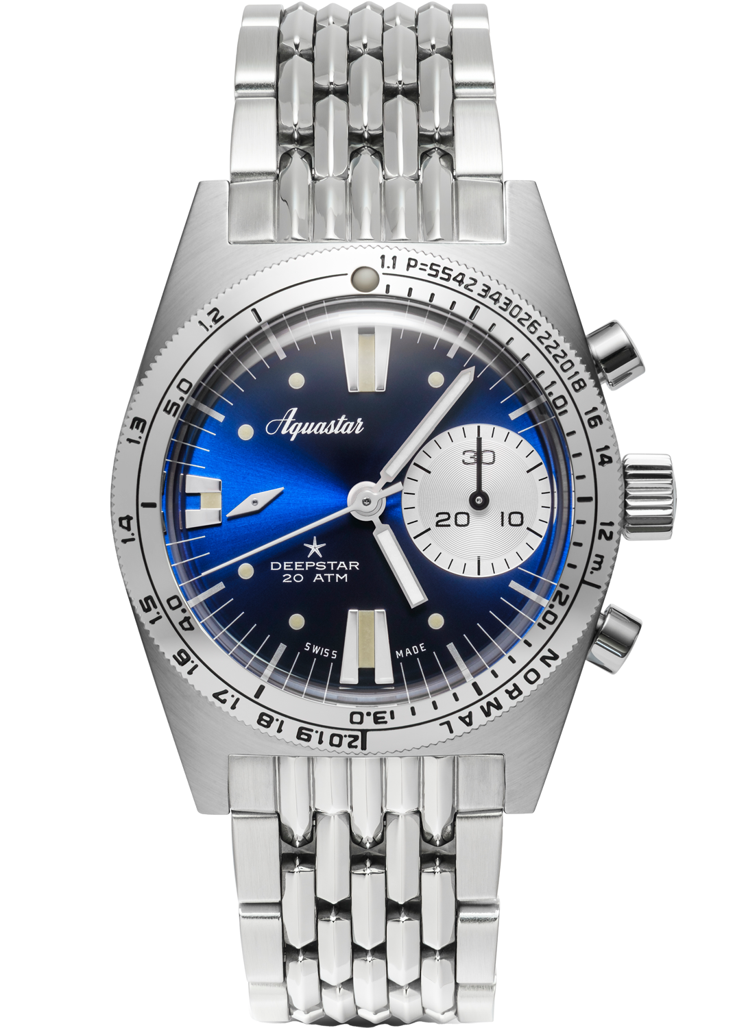 Aquastar Deepstar Chronograph Blå & BOR Armband