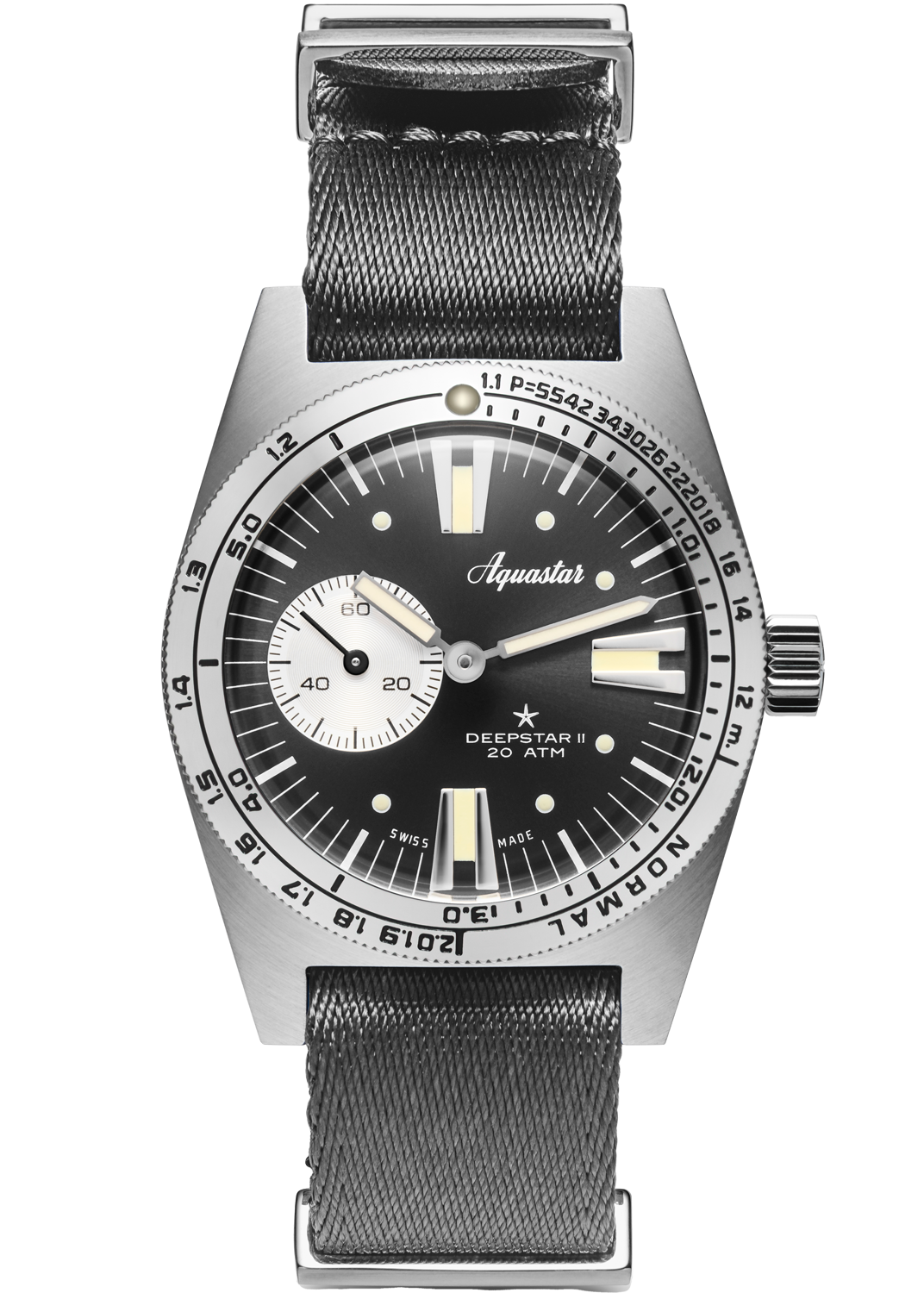 Aquastar Deepstar II Steel Gray & Nato-armband