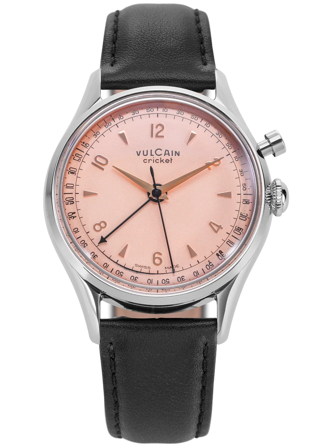 Vulcain Cricket Tradition 39mm Salmon & Black Strap