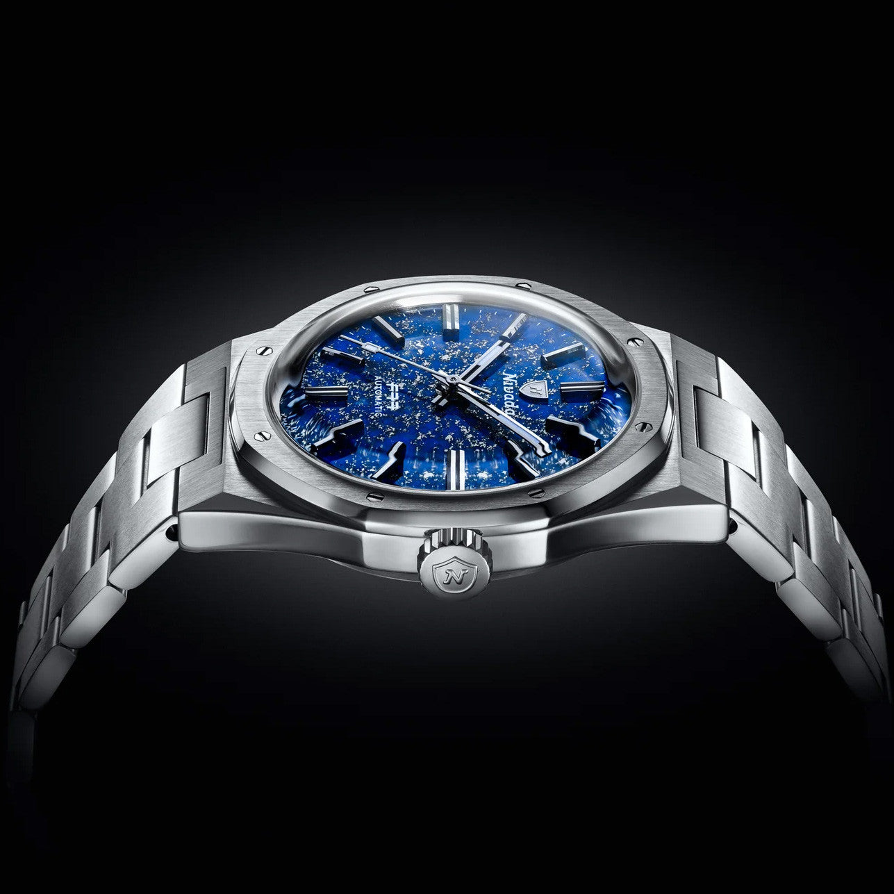 Nivada Grenchen F77 Lapis Lazuli Blue & Stainless Steel
