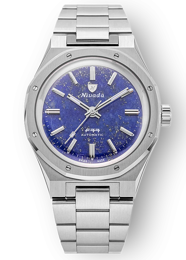 Nivada Grenchen F77 Lapis Lazuli Blue & Stainless Steel