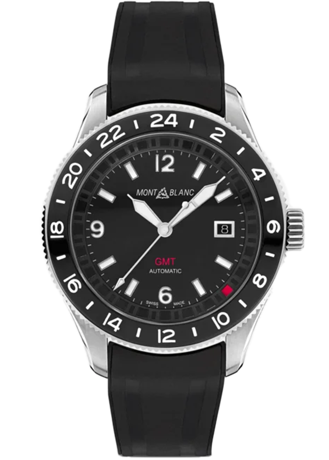 Montblanc 1858 GMT Svart & Gummiband MB129766