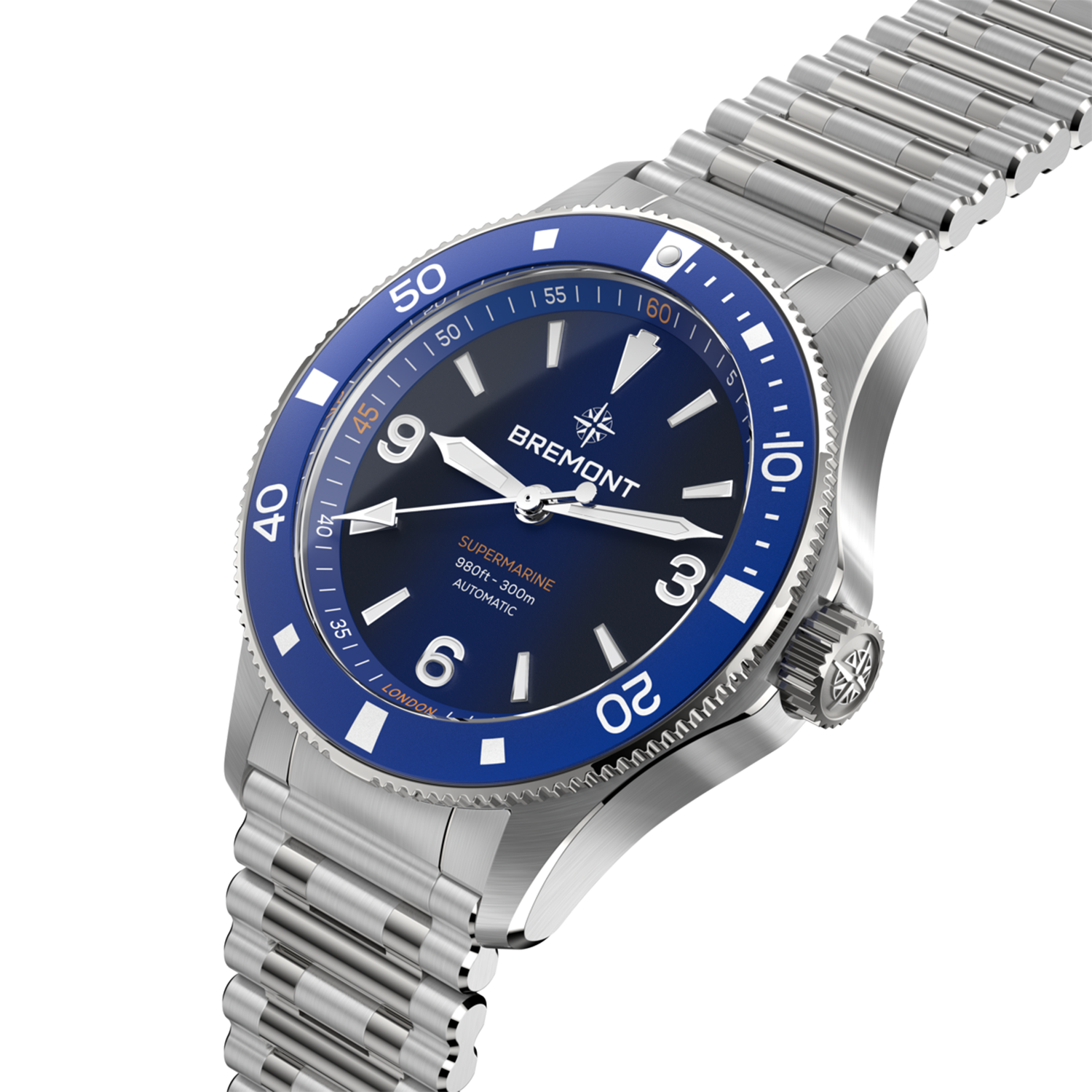 Bremont Supermarine 300M Blue & Bracelet SM40-ND-SS-BL-B