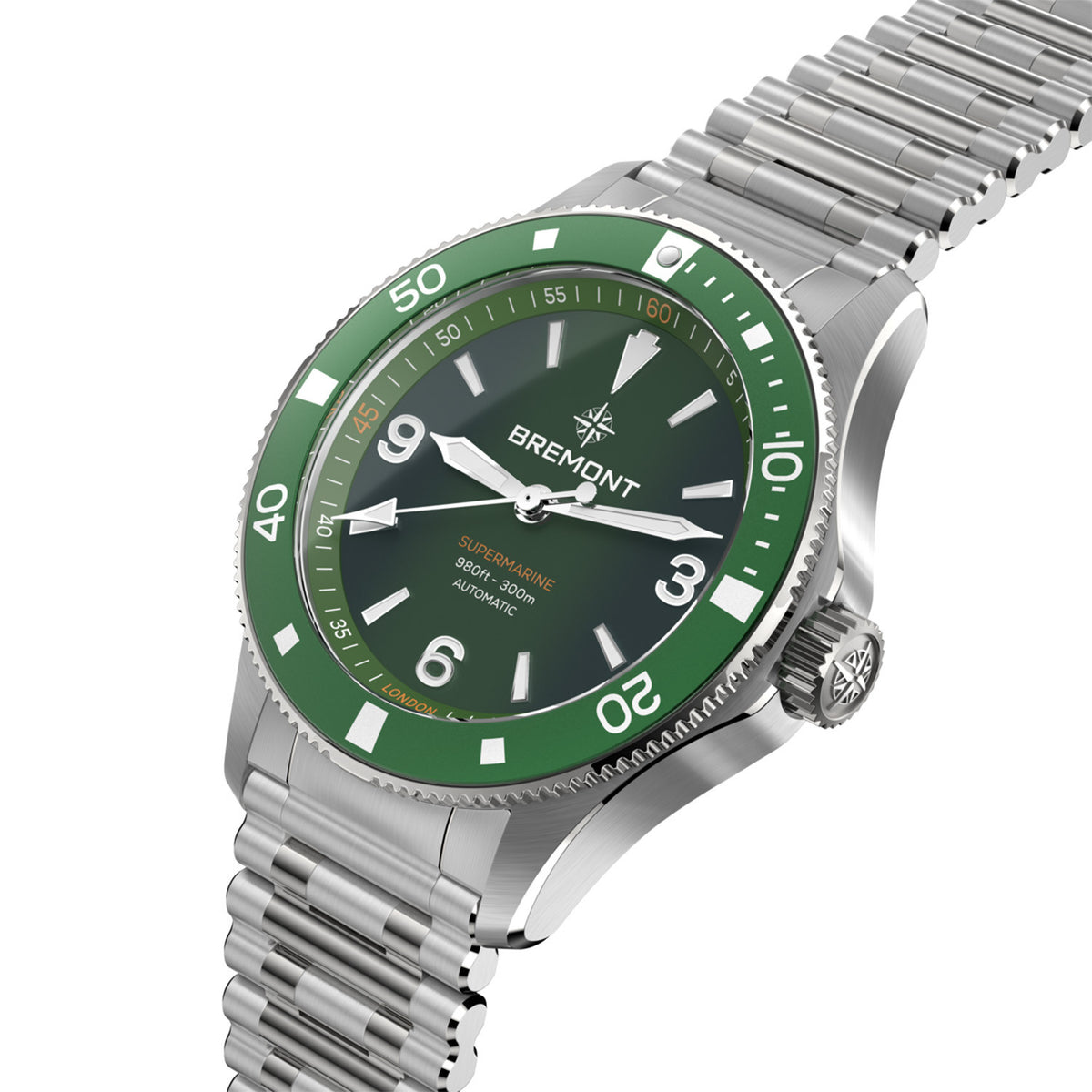 Bremont Supermarine 300M Green & Bracelet SM40-ND-SS-GN-B