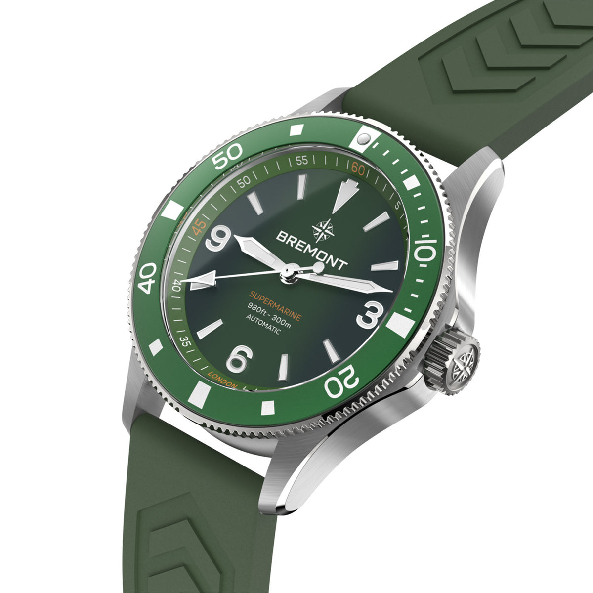 Bremont Supermarine 300M Green & Rubber SM40-ND-SS-GN-R-S
