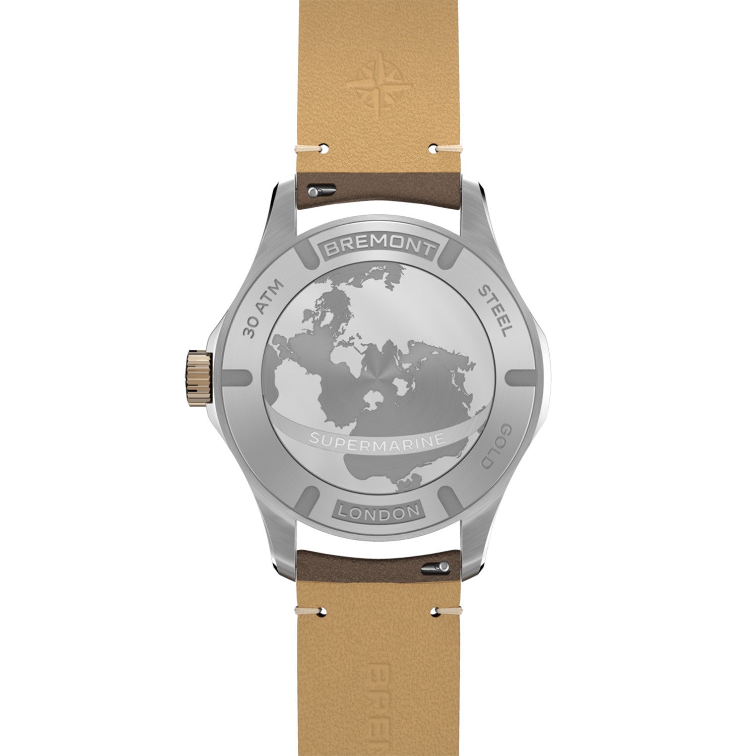 Bremont Supermarine 300M Date brunt läder SM40-DT-BI-BR-L-S