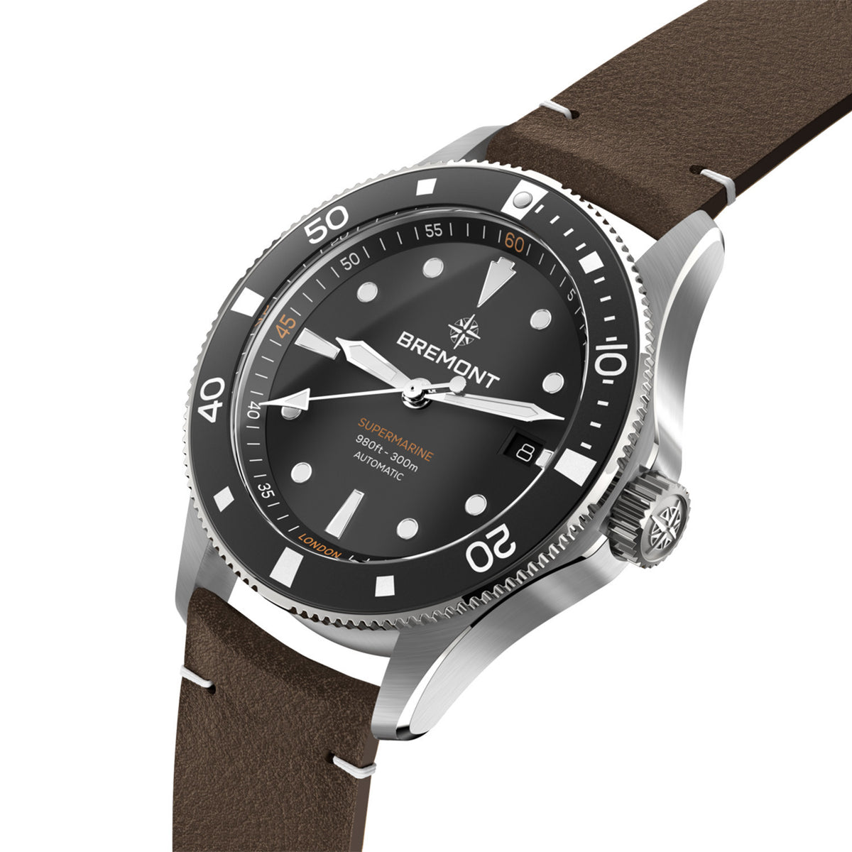 Bremont Supermarine 300M Date Black & Leather SM40-DT-SS-BK-L-S