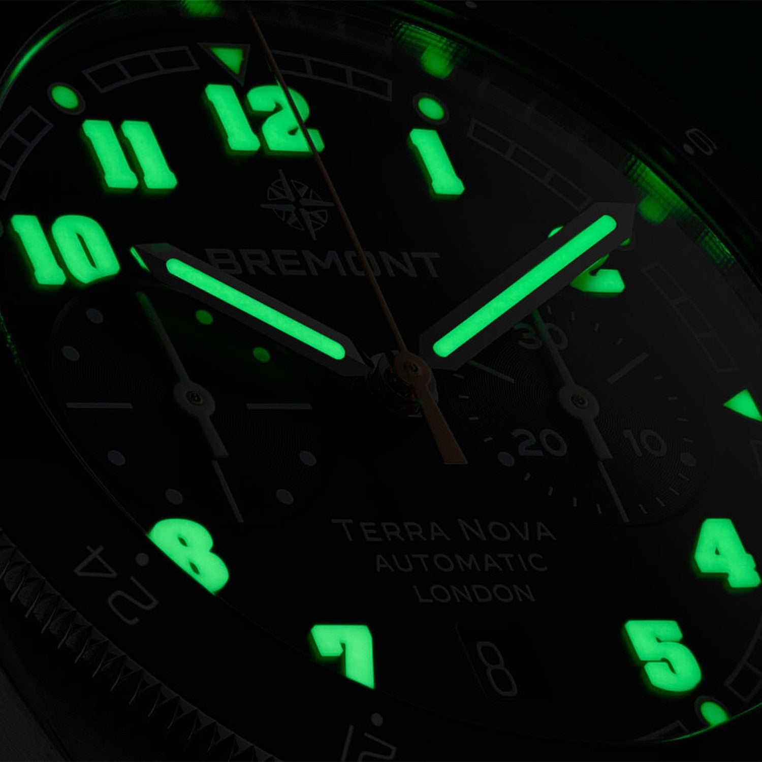Bremont Terra Nova 42.5 Stål Chronograph Läder TN42-CHR-SS-BK-L-S