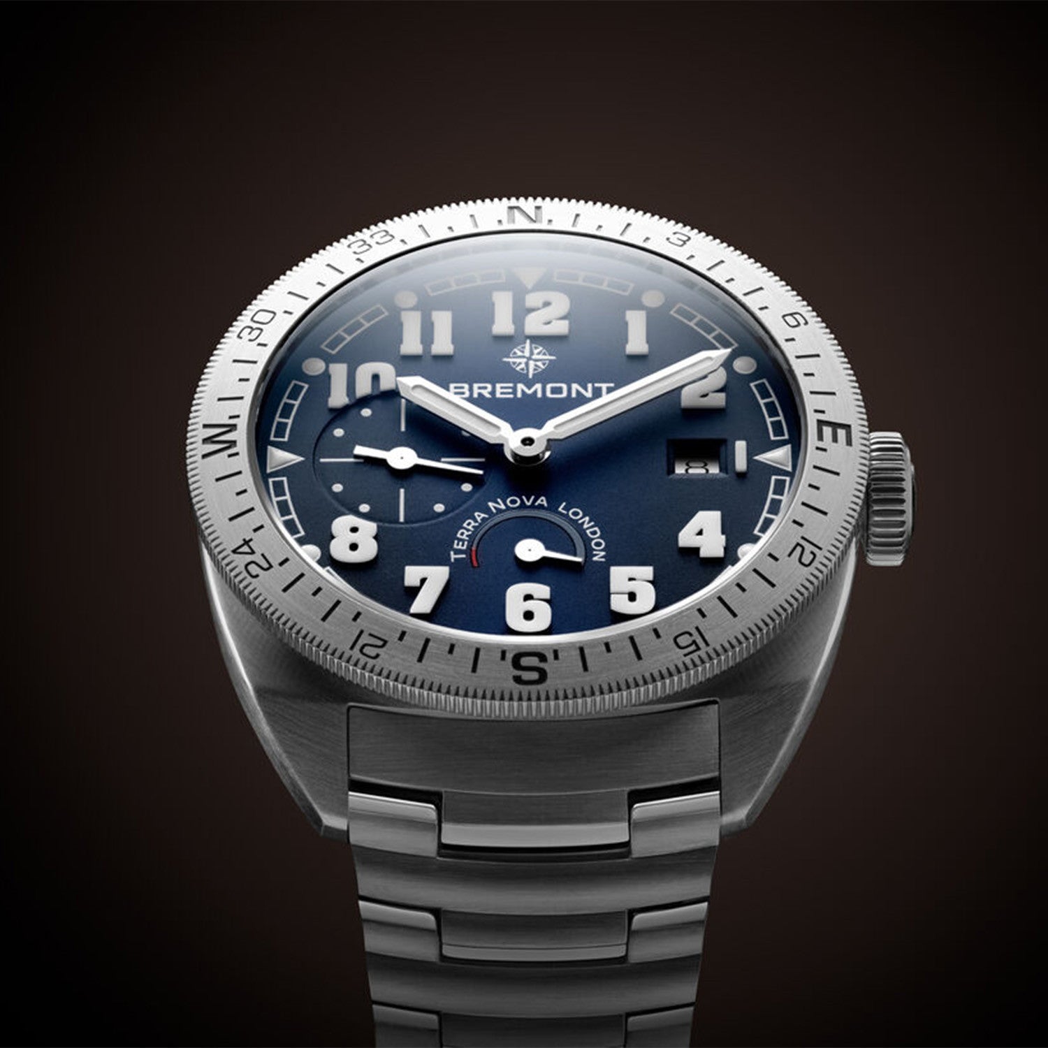 Bremont Terra Nova Turning Bezel Power Reserve Blue