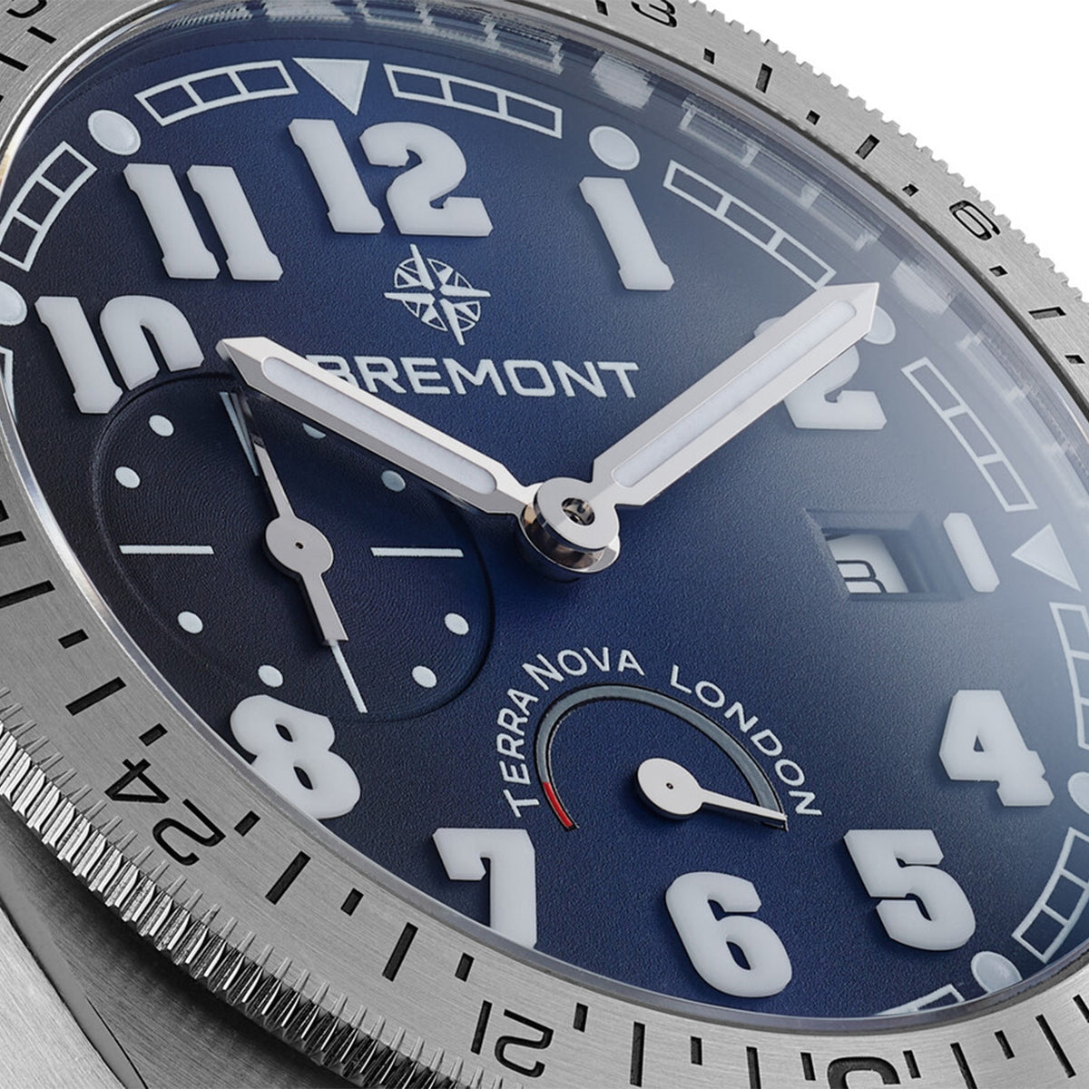 Bremont Terra Nova Turning Bezel Power Reserve Blue