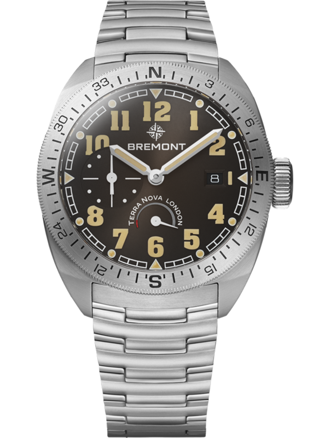 Bremont Terra Nova 40.5 Turning Bezel Power Reserve Steel Bracelet