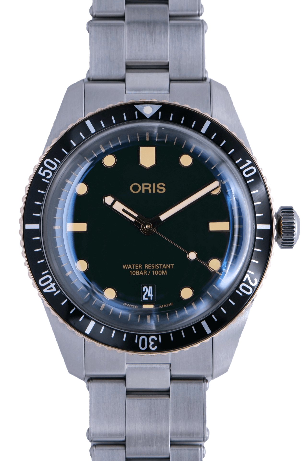 PRE-OWNED Oris Divers Sixty Five Green & Bronze 0173377074357-0782018