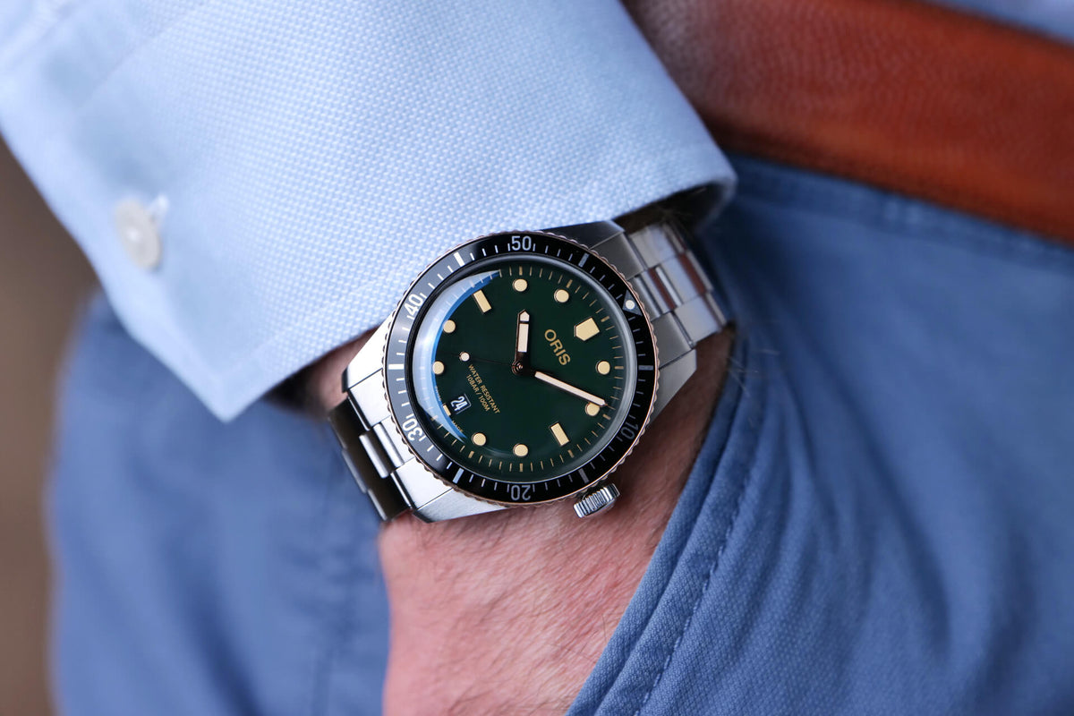 PRE-OWNED Oris Divers Sixty Five Green & Bronze 0173377074357-0782018