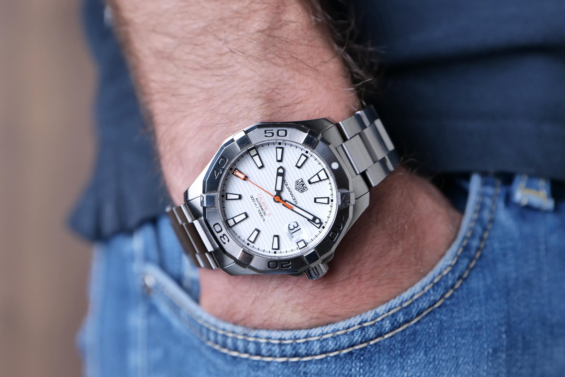 BEGAGNAD Tag Heuer Aquaracer 300M Vit 43Mm WAY2013-0