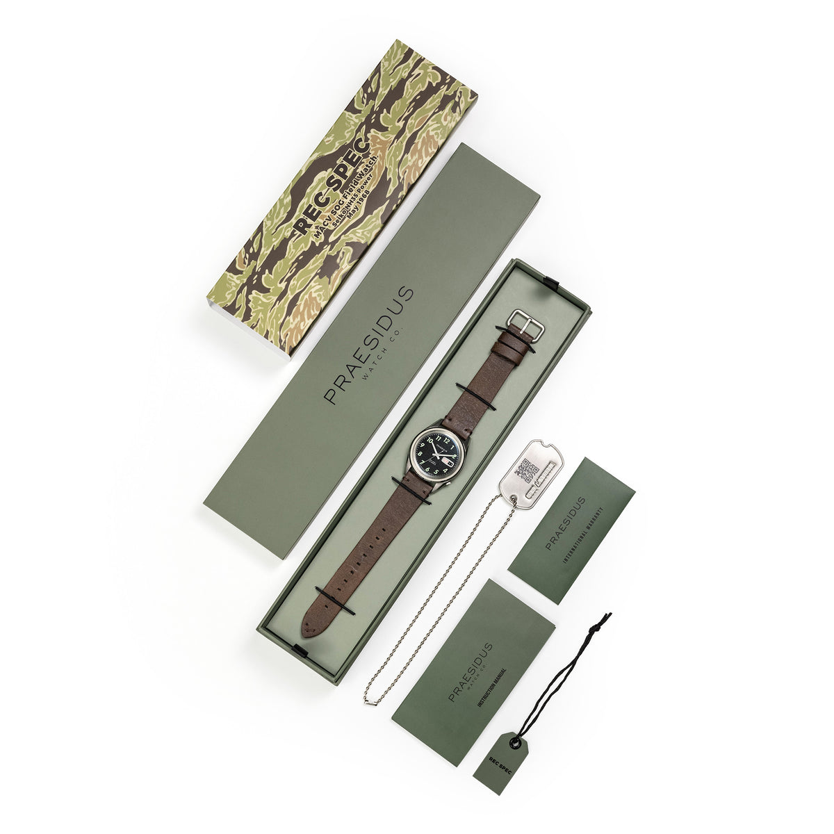 Praesidus Rec Spec OG Popcorn Brown Leather Strap P-38-BTG-BRCK1