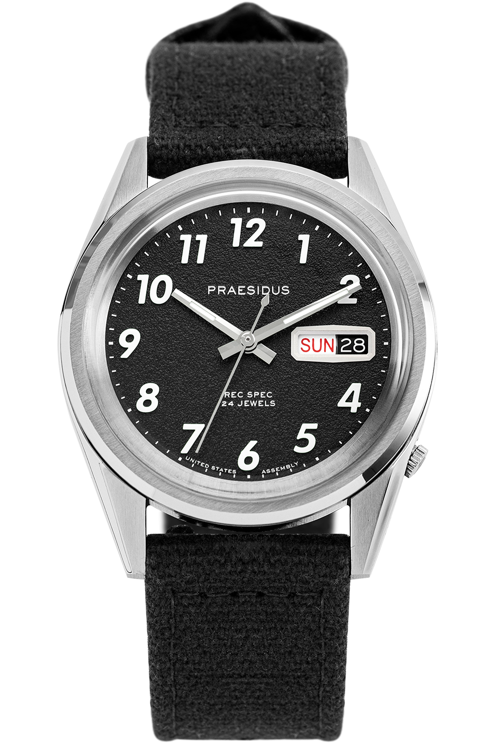 Praesidus Rec Spec White Popcorn Black Canvas Strap P-38-BTW-BCK1
