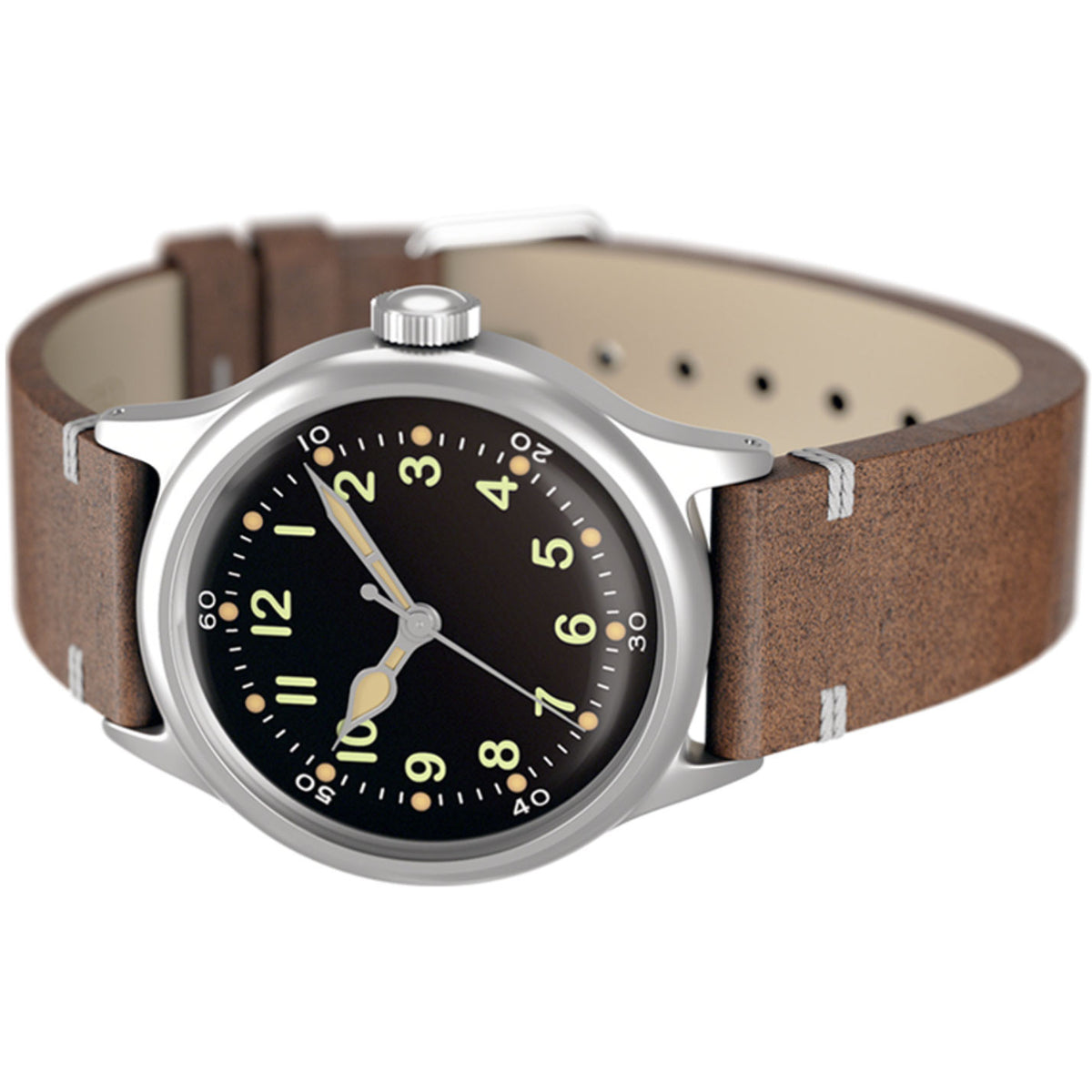 Praesidus Service Watch Black & Leather 38Mm P-38-MB-C