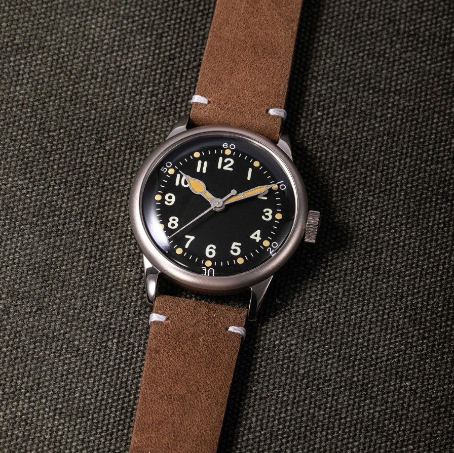 Praesidus Service Watch Black & Leather 38Mm P-38-MB-C