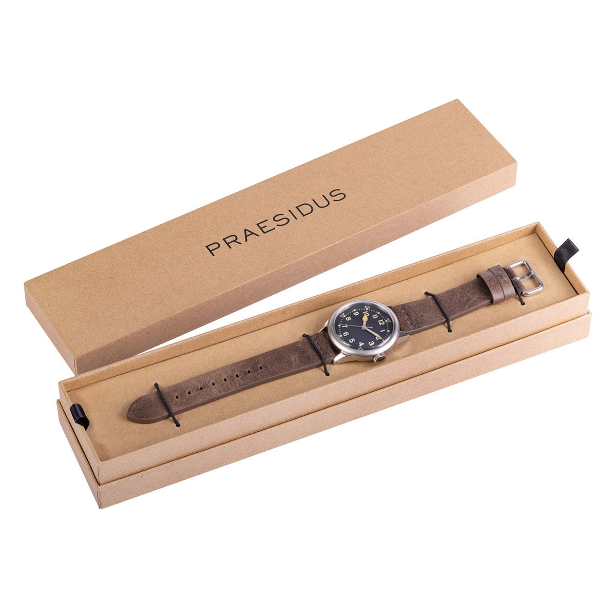 Praesidus Service Watch Black & Leather 38Mm P-38-MB-C
