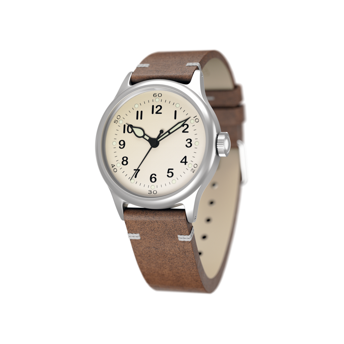 Praesidus Service Watch White Leather P-38-MIC-D