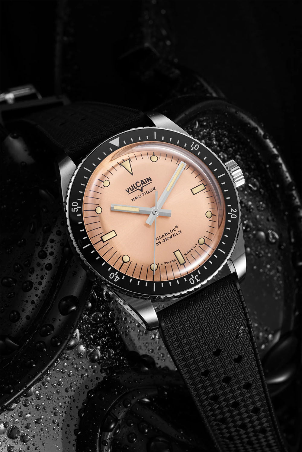 Vulcain Skindiver Nautique Salamon & gummiband 660170B87.BAR200