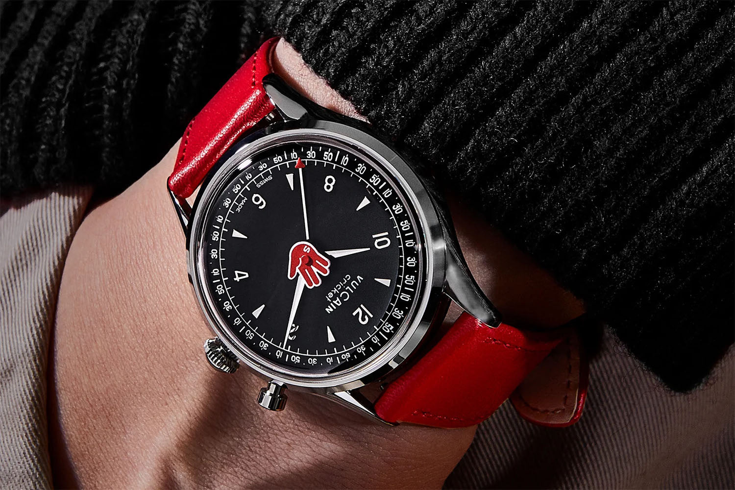 Vulcain Cricket Salute 39 mm - Röd 100168A95.BAN248