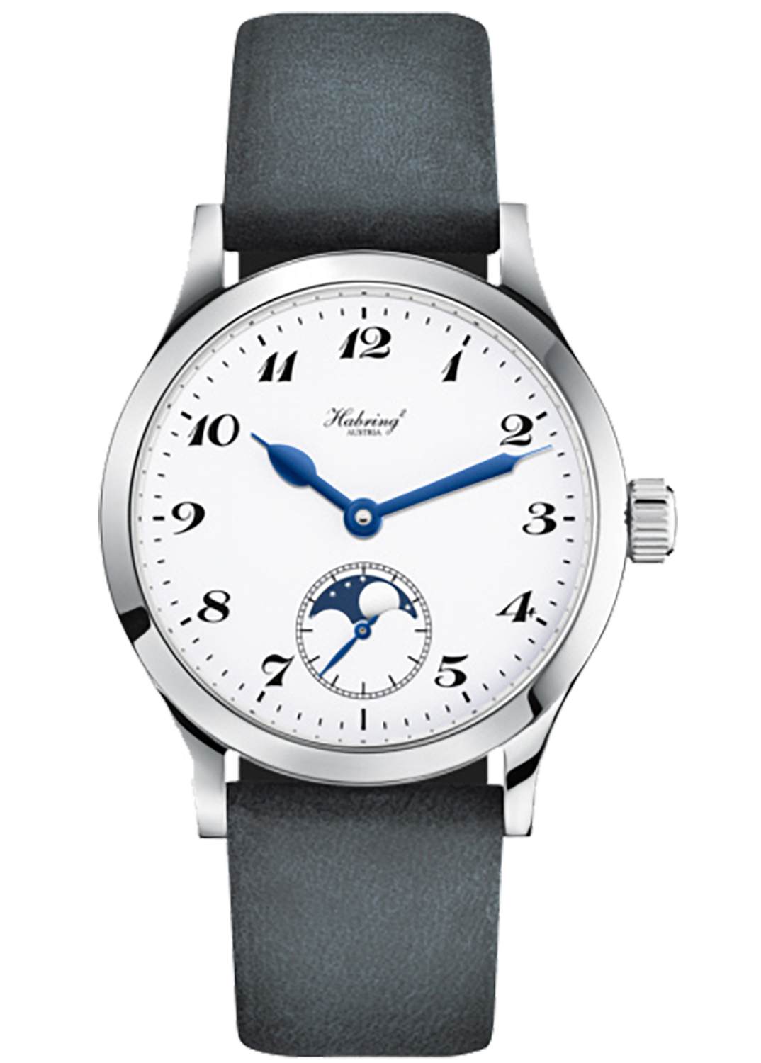 Habring2 Oskar Moonphase White & Leather HBR2OSKRMPWHTE