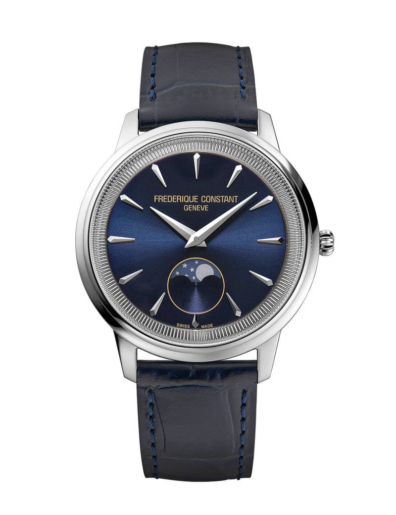 Frédérique Constant Classics Moneta Moonphase 37mm Blue Dial & Steel FC-206N3S6