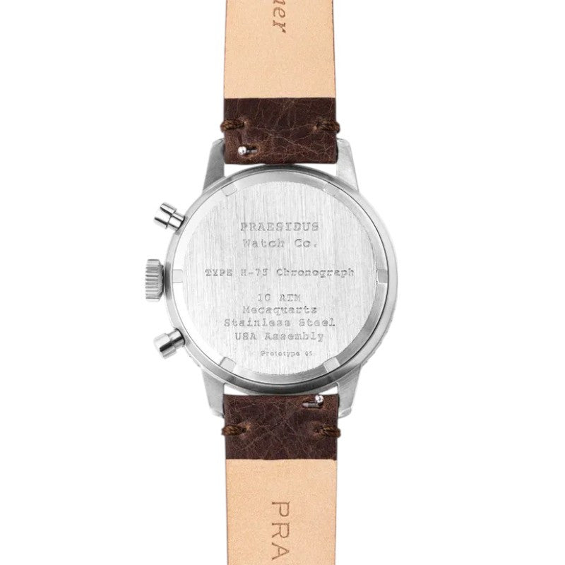 Praesidus Type H-75 Version B Steel & Brown Leather P-38-H75-MB-DBRK1
