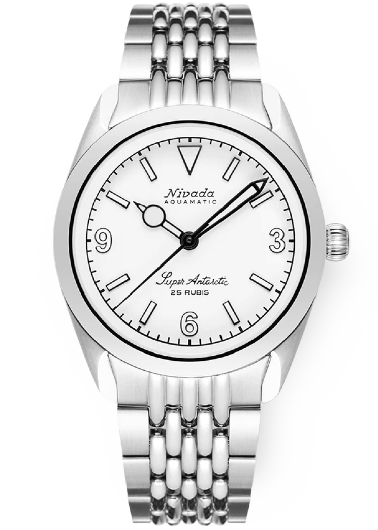 Nivada Grenchen Super Antarctic White 3.6.9 White Luminova BOR Bracelet 32067A04