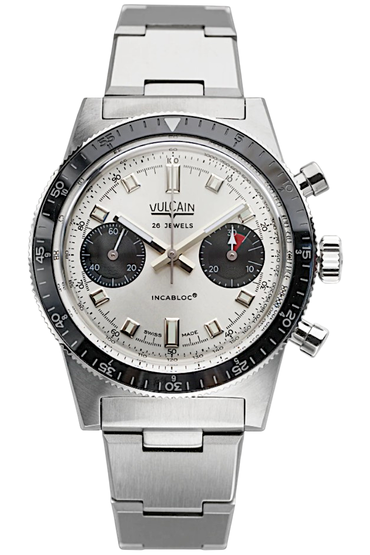 Vulcain Skindiver Chronograph Panda - White & Steel 590176A57.BHM286