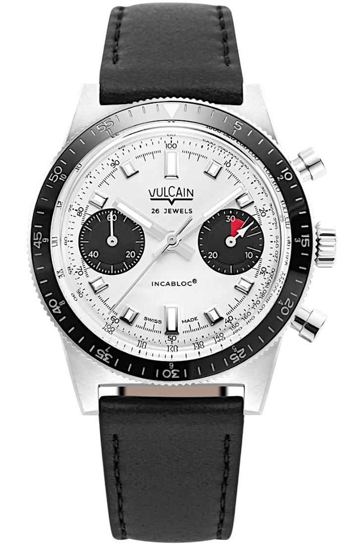 Vulcain Skindiver Chronograph Panda - White & Leather 590176A57.BAC201