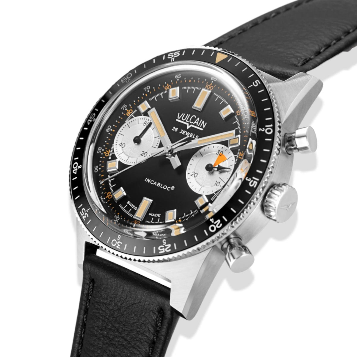 Vulcain Skindiver Chronograph Svart & Läder 590176A07.BAC201