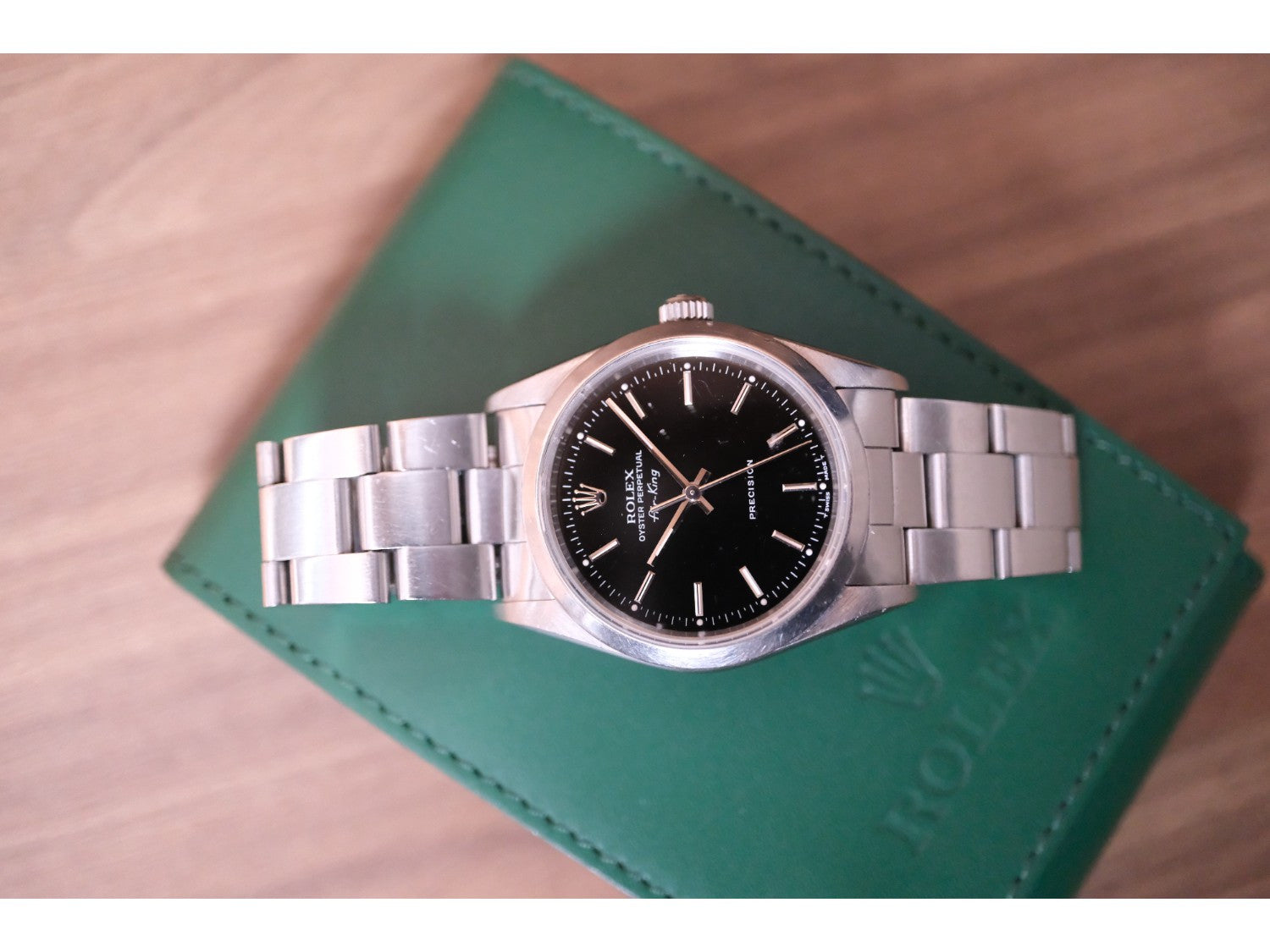 PRE-OWNED Rolex Oyster Perpetual Air King  34mm Black & Steel 14000