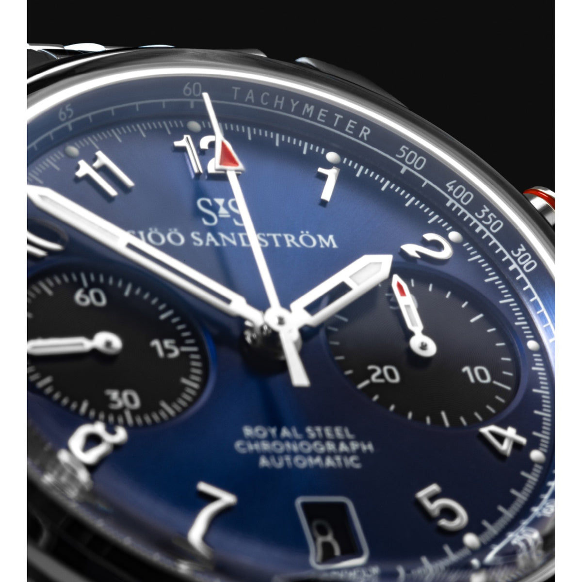 Sjöö Sandström - Royal Steel Chronograph 40mm Blue & Rubber strap 021743