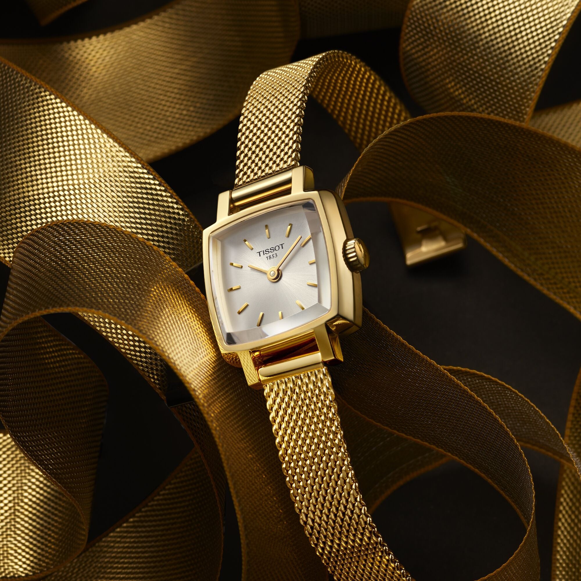 Tissot Lovely Square PVD Guld & Steel T0581093303100