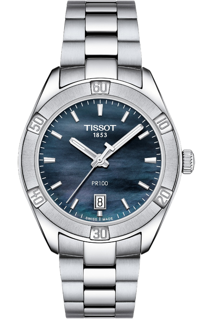 Tissot PR 100 Sport Chic Black MOP & Steel T1019101112100