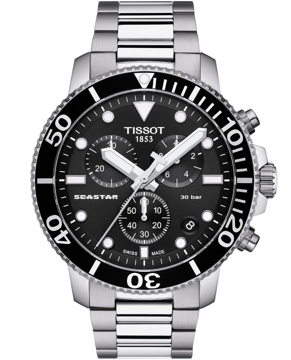Tissot Seastar 1000 Chronograph Black & Steel Gent's Watch T1204171105100