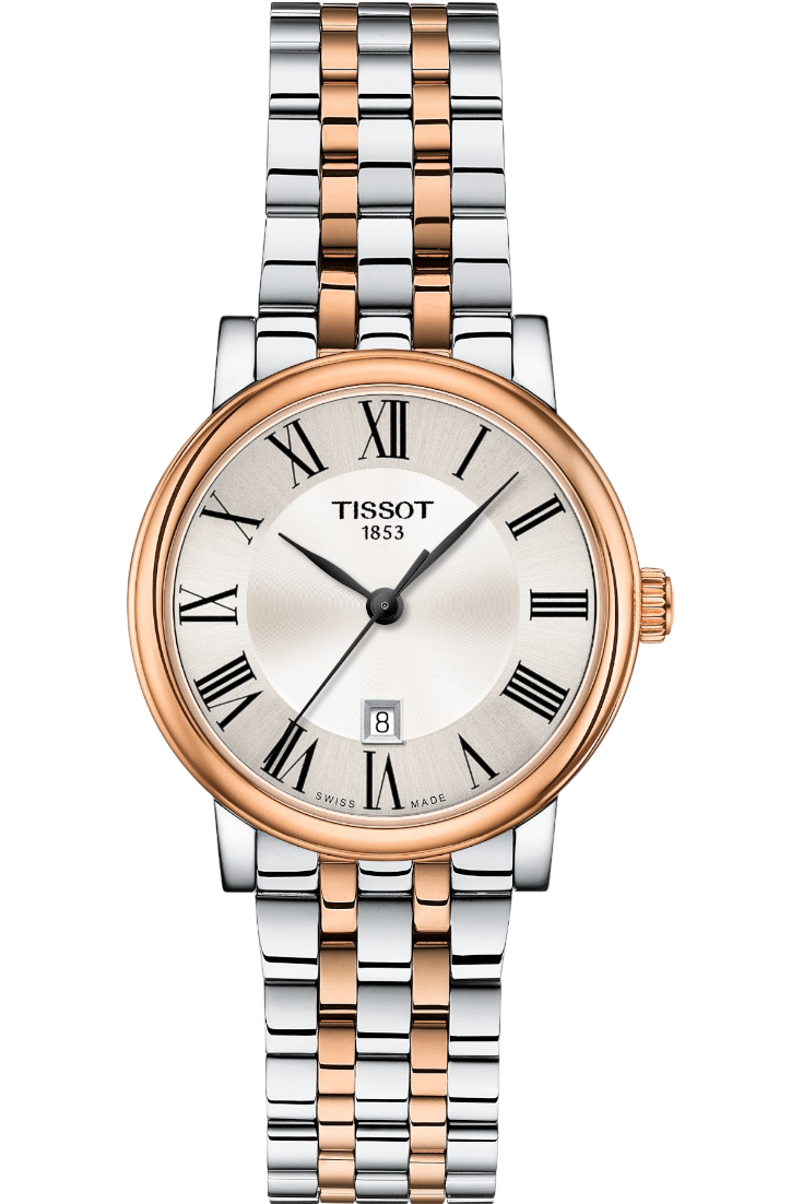 Tissot - Carson Premium Quartz Lady 30mm Silver & Rose Gold PVD T1222102203301