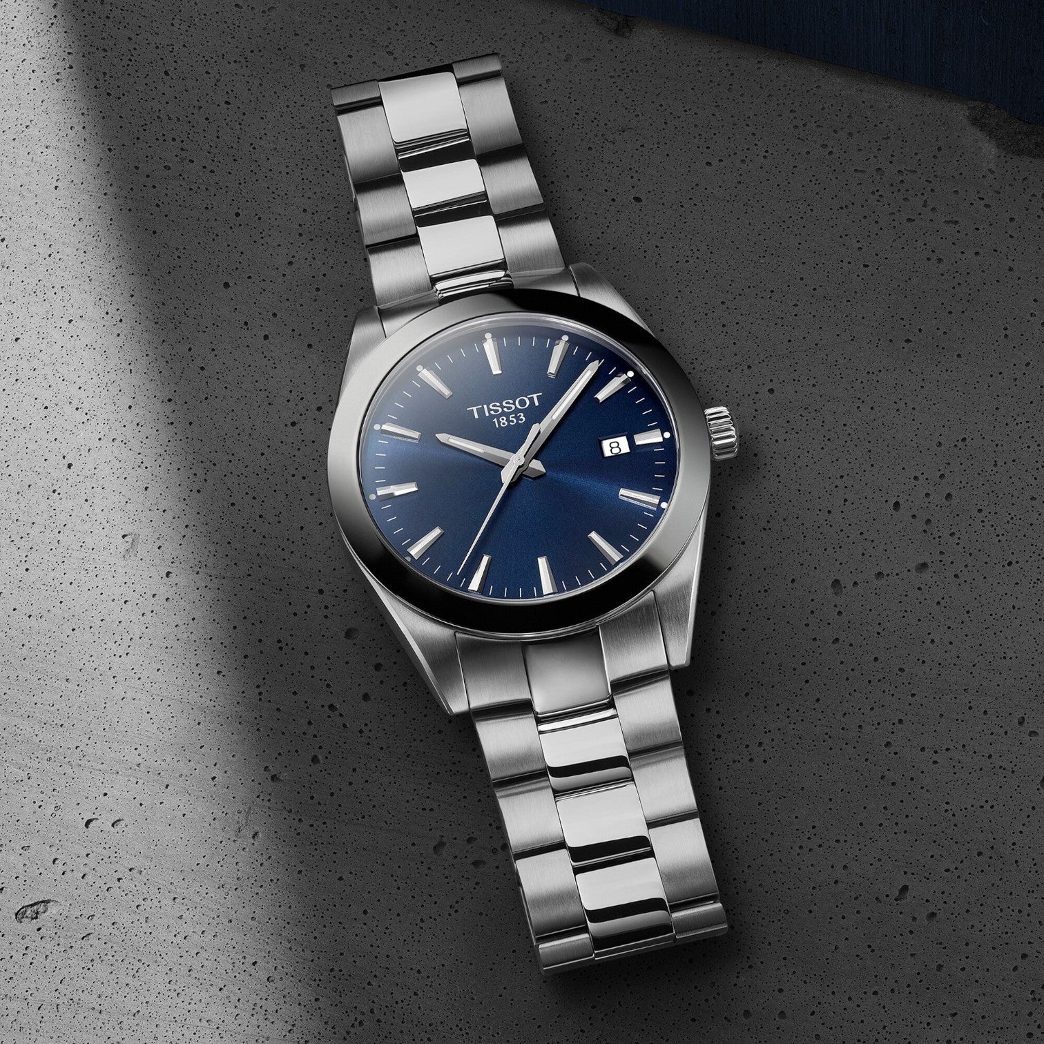 Tissot - Gentleman Kvartz Blå & Stållänk 40mm T1274101104100