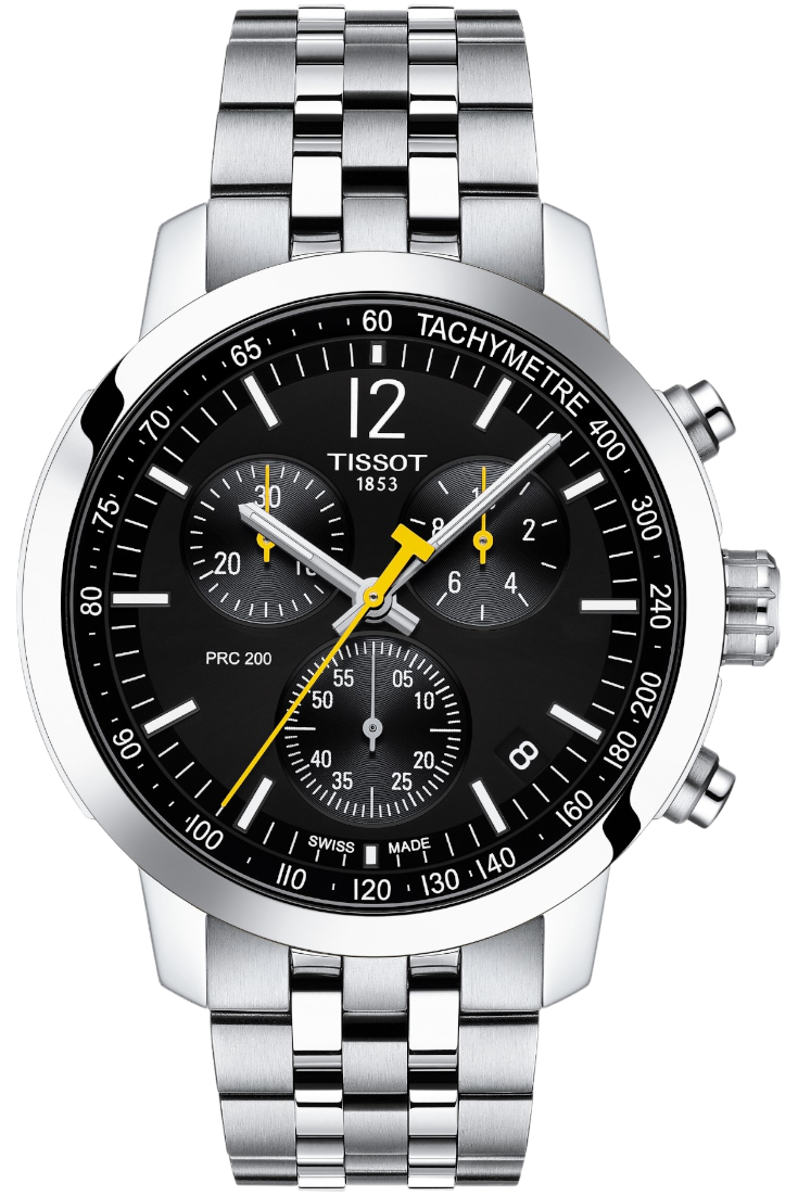 Tissot - PRC 200 Quartz Chronograph Black & Steel Bracelet T1144171105700