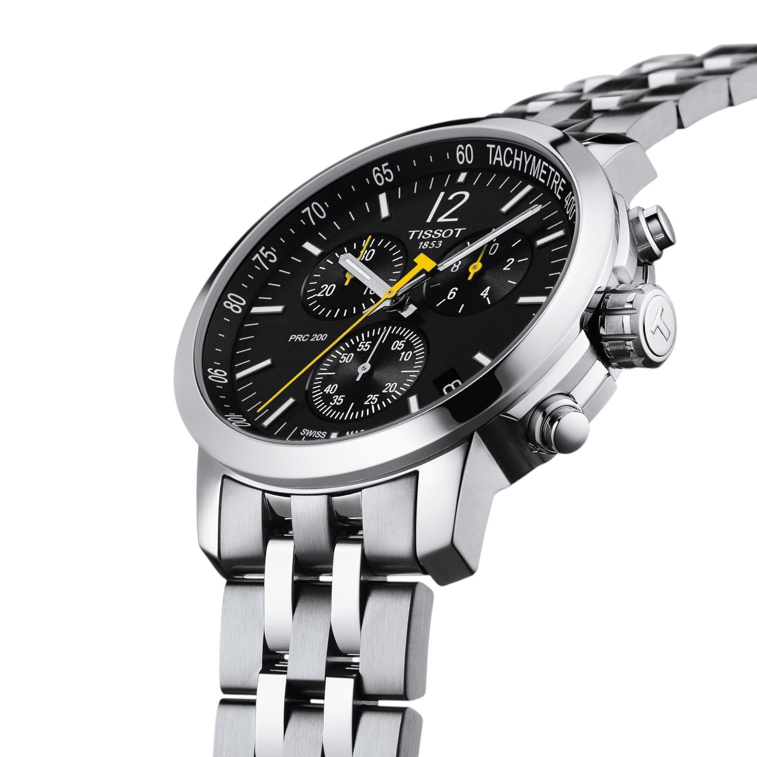 Tissot - PRC 200 Quartz Chronograph Black & Steel Bracelet T1144171105700