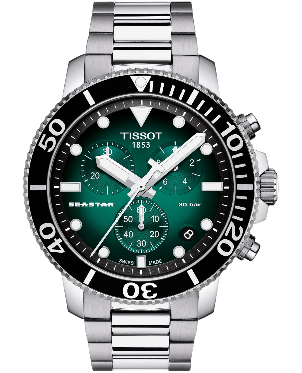 Tissot Seastar 1000 Kronograf Grön & Stål Herrklocka T1204171109101