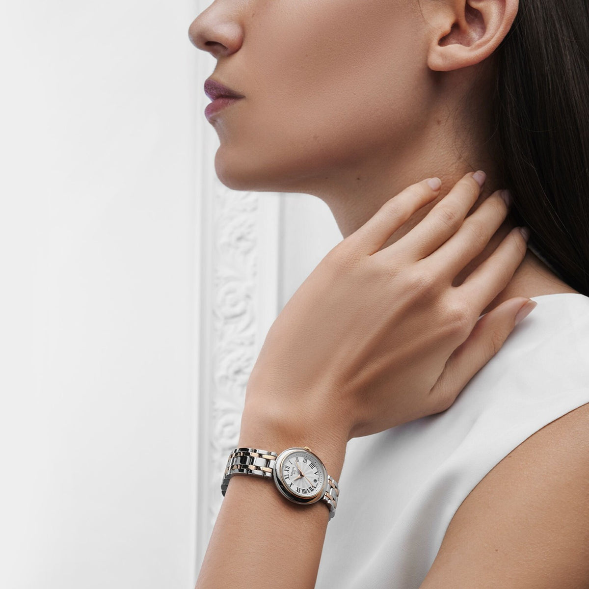 Tissot - Bellissima Silver & Rose Gold PVD Steel Bracelet T1260102201301