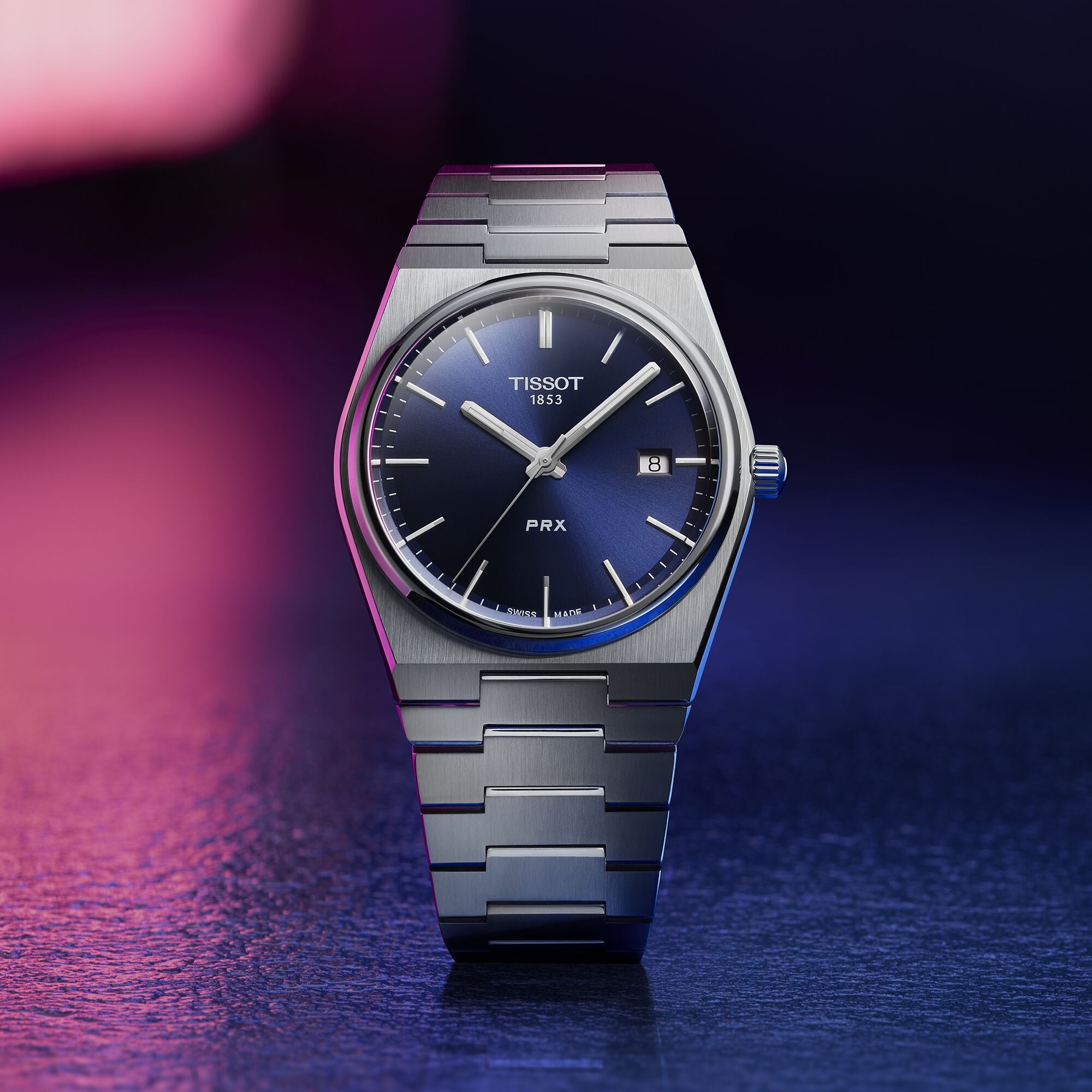 Tissot PRX Blå Urtavla & Stållänk T1374101104100