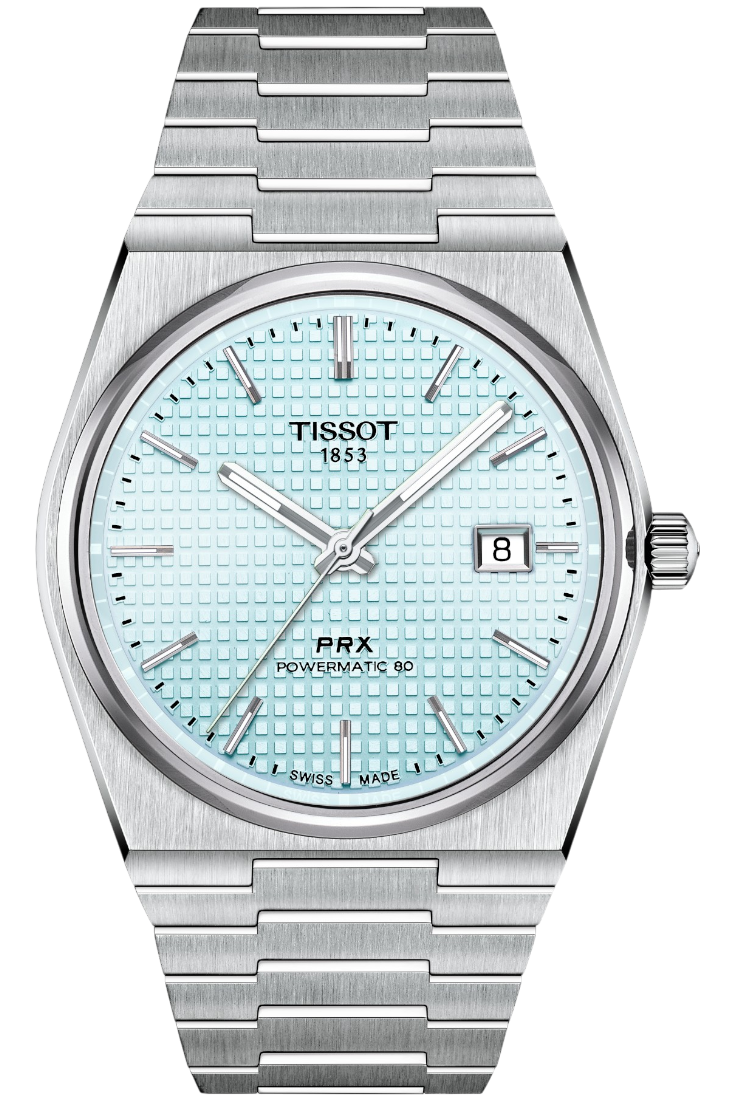 Tissot PRX Powermatic 80 40mm Ice Blue & Steel Bracelet T1374071135100