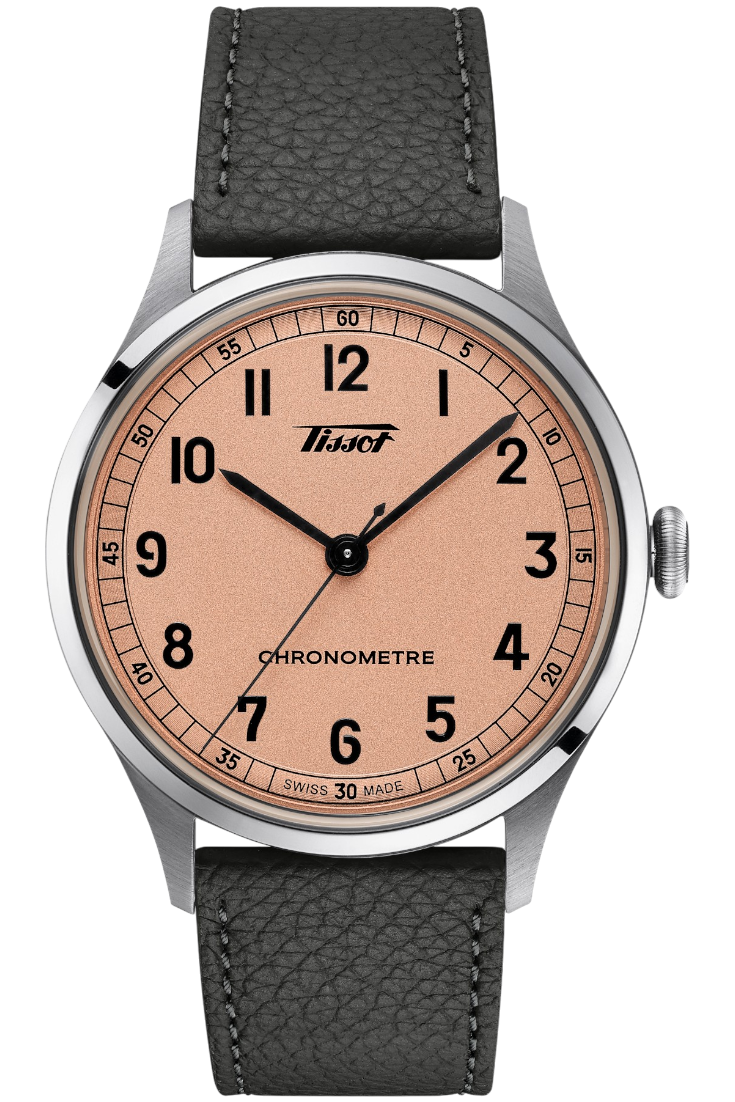Tissot Heritage 1938 Automatic COSC Rosa & Grå Läderband T1424641633200