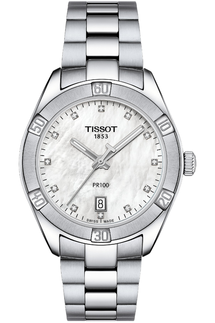 Tissot PR 100 Sport Chic Diamond White MOP & Steel T1019101111600