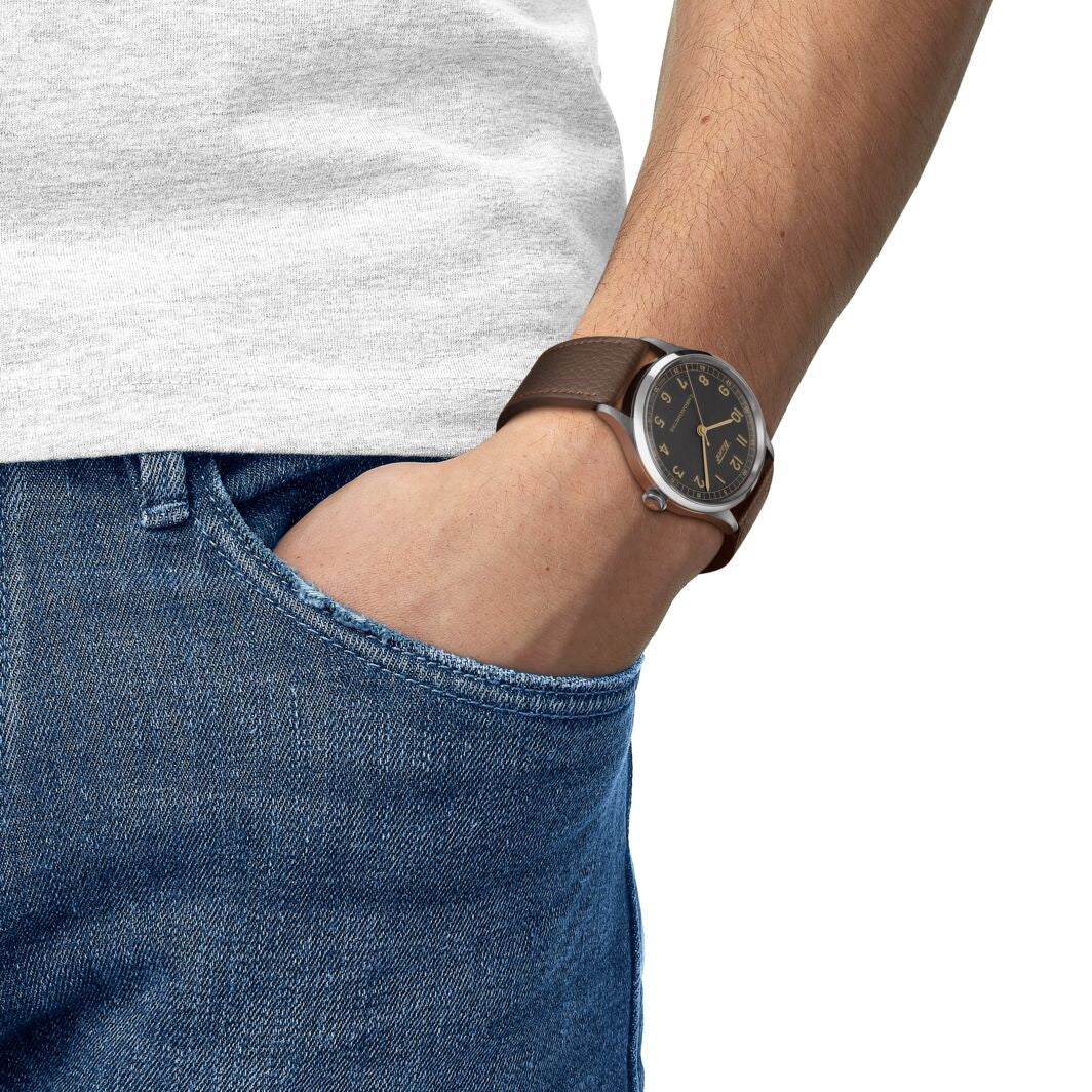 Tissot Heritage 1938 Automatic COSC Anthracite Grey & Brown Leather T1424641606200
