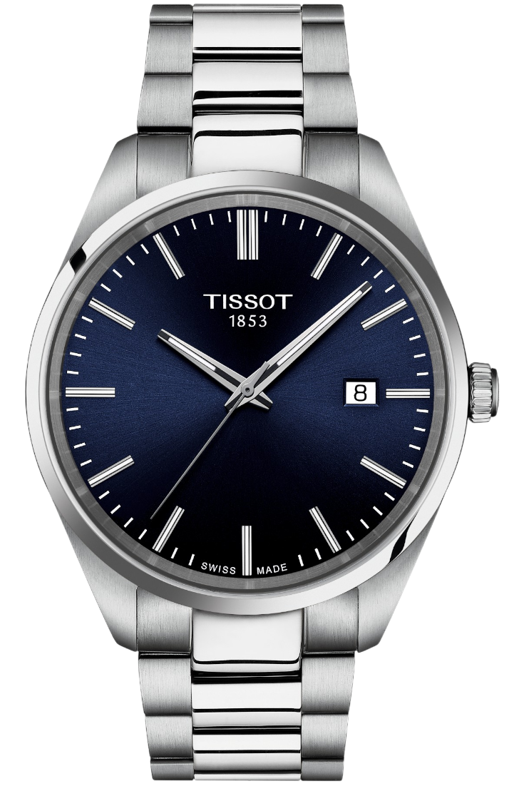 Tissot PR 100 Kvarts Herrklocka Blå & Stållänk T1504101104100